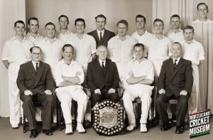 Wellington's victorious 1962 Plunket Shield side. NZ Cricket Museum collection